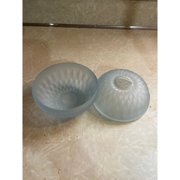 Vintage blue frosted fairy lamp Indiana glass - Picture 4 of 7